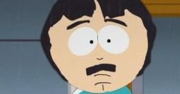 Randy Marsh from early seasons of South Park, standing with a bike, displaying his signature hairstyle and expression.