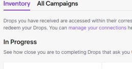 Twitch Drops dashboard displaying 0.10.6 Update Channel Drop details for World of Warships participation.