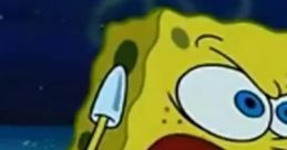 SpongeBob SquarePants yelling emphatically, showcasing his distinctive voice and animated expressions.