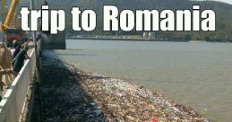 School trip to Romania highlights environmental issues with littered riverbank, sparking conversation in Romanian memes.