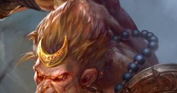 Wukong, the legendary monkey king, fiercely prepares for battle with a powerful expression and ornate armor.