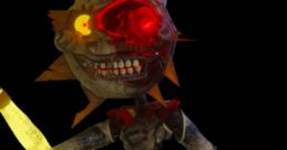 Sinister clown figure with glowing eyes and eerie features, set against a dark background, perfect for Halloween or eclipse themes.
