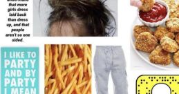 Collage expressing individuality and judgment, featuring food, clothing, and cultural references related to "not like other girls.