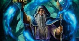 Mysterious wizard conjuring magic in a mystical forest, highlighting themes from "Hildof and the Seven Given Souls.