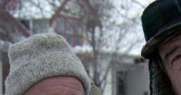 Grumpy old men enjoy a winter day, showcasing their iconic friendship and humorous banter against a snowy backdrop.