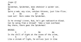 Spiderman Lyrics