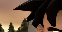 Devil Artemis character with spiky hair in a scenic outdoor setting, showcasing unique animation style and vibrant colors.