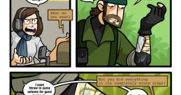 Comic strip of Snake hilariously mismanaging a gunshot wound treatment, highlighting classic Metal Gear Solid humor.