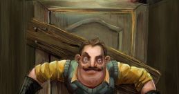 Realistic portrayal of a neighbor bursting through a barricaded door, embodying the tension of "If Hello Neighbor Was Realistic.