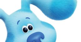 Blue from "Blue's Clues," a playful blue puppy with a friendly expression and distinctive blue paw print.