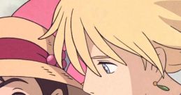 Sophie and Howl share a joyful moment, reflecting the whimsical enchantment of "Howl's Moving Castle.