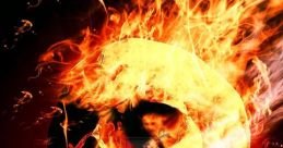 Flaming skull