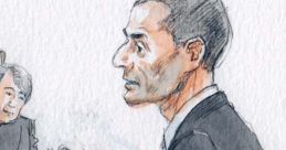 Courtroom sketch depicting a defendant expressing emotions during a trial, highlighting the intense atmosphere of "Terrified - Davis.