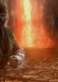 Mortal Kombat Announcer in an explosive scene, showcasing intense battle-themed visuals and iconic character design.