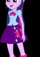Twilight Sparkle in a stylish outfit with a blue top and a purple skirt featuring star patterns, embodying friendship and magic.