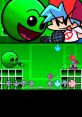 Boyfriend sings with a green character in a vibrant setting, highlighting the playful vibe of Fire In The Hole Lobotomy GD OV2.
