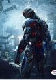 Ultron from MCU, portrayed by James Spader, standing in a futuristic, tech-filled environment with dramatic lighting.