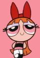 Blossom from The Powerpuff Girls, characterized by her pink background, red bow, and confident expression, embodies leadership.