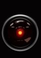 HAL 9000's iconic red lens representing artificial intelligence from 2001: A Space Odyssey, voiced by Douglas Rain.