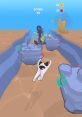 Adventurous underwater scene featuring a playful character navigating obstacles, aiming for high scores in a fun game.