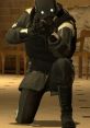 RUS Civil Protection Metrocop in tactical gear, aiming a weapon, showcasing a tense moment in Half-Life 2 environment.
