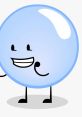 Cheerful blue bubble character from BFDI, with a playful expression and small black legs, ready for adventure.