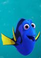 Dory from Finding Nemo, a vibrant blue fish with yellow fins, showcasing her cheerful personality in an underwater scene.