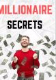 Man in red shirt celebrating success among flying dollar bills, depicting millionaire secrets and financial achievements.