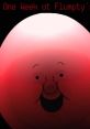 Flumpty from "One Week at Flumpty's" with a playful smile, set against a dark, gradient background. Perfect for fans!