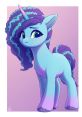 Misty Brightdawn from My Little Pony: Make Your Mark, featuring her unique blue coat and vibrant curls.