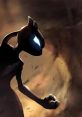 Mewtwo stands in a dynamic pose, surrounded by a dark, swirling backdrop, exuding power and determination.