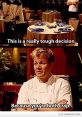 Gordon Ramsay expresses frustration over a tough decision, declaring both options unsatisfactory in a dramatic kitchen scene.