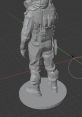 3D model of CSGO Agent SAS character in a detailed, low-poly design showing gear and posture from the back.