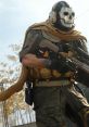 Ghost from Call of Duty Modern Warfare 2 in tactical gear, featuring a skull mask and ready for action with weapons.