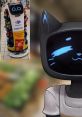Friendly robot Kerfús promoting snacks at Carrefour, showcasing a playful design and vibrant product display.