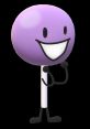 Cheerful purple Lollipop character from BFB, featuring a big smile and playful pose, embodying fun and friendliness.