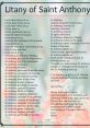 Litany The of Litany S are as diverse and unique as the subject itself. The melodic chants of "Credo 3" transport the