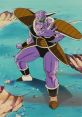 Character from Dragonball Z, depicted in a striking pose on a colorful landscape, showcasing powerful energy.