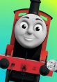 Happy red engine from Thomas and Friends, featured in the popular Finger Family song for kids’ entertainment.