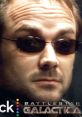 Mark Sheppard portrays a captivating character in Battlestar Galactica, showcasing intensity and mystery in his expression.