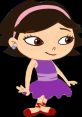 June from Little Einsteins in a purple dress with red shoes, showcasing her cheerful personality and love for dance.