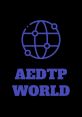 Text logo for AEDTP WORLD featuring a globe icon, symbolizing global connection and outreach in technology and education.