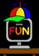 Colorful computer with a playful cap displaying the words "some FUN," representing Mr. Fun Computer (S P U N K I).