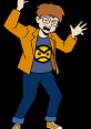 Bill Dickey (Jason Harris) animated character expression, wearing an orange blazer and a humorous graphic tee.