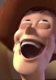 Joyful character with a wide grin and closed eyes, showcasing excitement and happiness in a playful animation style.