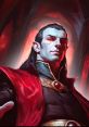 Strahd von Zarovich, the infamous vampire lord, exuding power in a dark castle with red glow and regal attire.