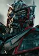 Close-up of Sentinel Prime from Transformers 3: Dark of the Moon, showcasing his intricate armor and blue eyes.