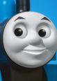 Happy and friendly face of Thomas, the iconic blue tank engine from the beloved children's series owned by Brandon Polley.