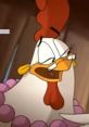 Gallina Gorda from Huevocartoon displays her quirky personality with a stylish pink necklace and expressive eyes.