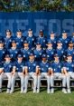 Team photo of the LBW baseball players in navy uniforms, showcasing camaraderie and team spirit on a sunny day.